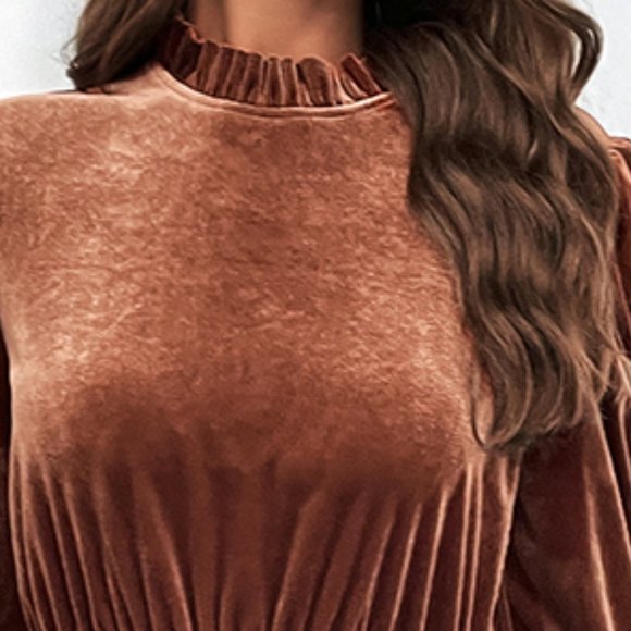 Smocked Waist Long Sleeve Dress - Picture 3 of 8